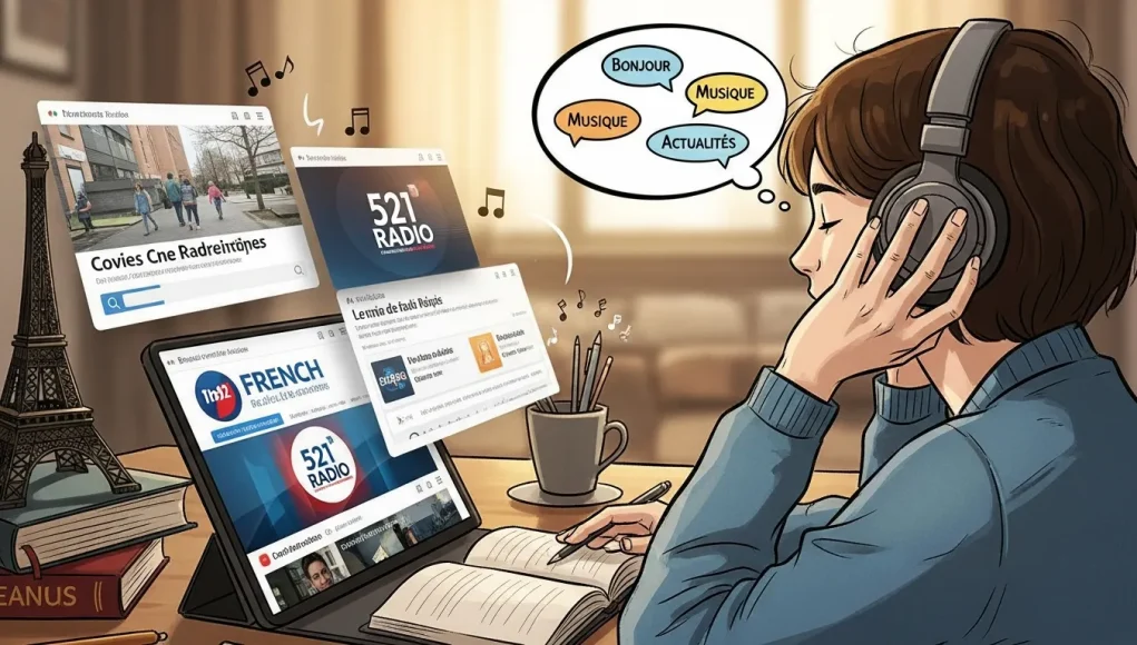 French internet radio stations for language learners exploring news, music, and conversations to improve listening skills and vocabulary
