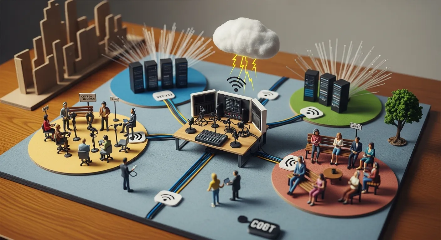 Global digital radio streaming network with listeners using mobile, desktop, and smart speakers