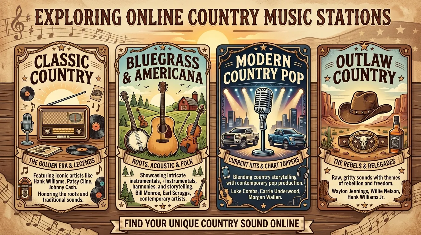Types of Country Music Stations Online